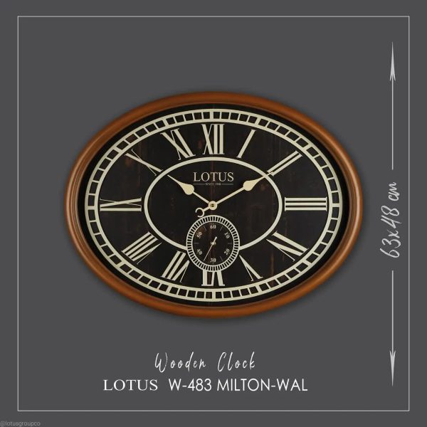 ساعت دیواری چوبی لوتوس مدل MILTON کد W-483